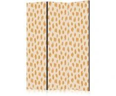 Artgeist Pertvara - Drawn Pattern in Spots and Dots in Shades of Oranžinis and Ecru