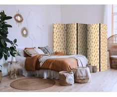 Artgeist Pertvara - Drawn Pattern in Spots and Dots - in Shades of Oranžinis and Ecru