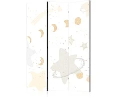 Artgeist Pertvara - Fairy-Tale Galaxy - Moon Phases in Shades of Geltona Among Stars in rusvai gelsvas and Ash Colors with Stardust