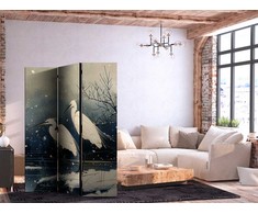 Artgeist Pertvara - Herons over a winter pond - Japanese-style illustration in dark colours