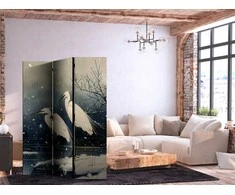 Artgeist Pertvara - Herons over a winter pond - Japanese-style illustration in dark colours