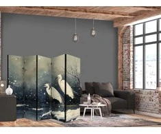 Artgeist Pertvara - Herons over a winter pond - Japanese-style illustration in dark colours