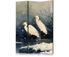Artgeist Pertvara - Herons over a winter pond - Japanese-style illustration in dark colours