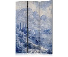 Artgeist Pertvara - Italian Landscape - Lake Como Painted in Shades of Mėlyna