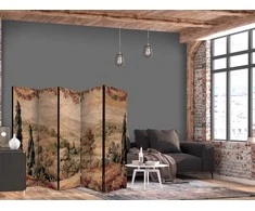 Artgeist Pertvara - Landscape with Cypresses - Old Tapestry with Mediterranean Vegetation