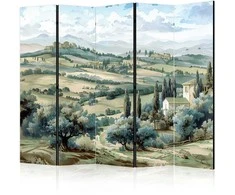 Artgeist Pertvara - Landscape with Žalias Fields and Trees - Tuscan Sunny View