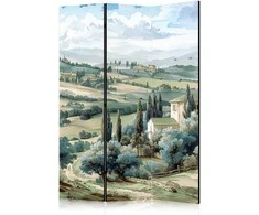 Artgeist Pertvara - Landscape with Žalias Fields and Trees - Tuscan Sunny View