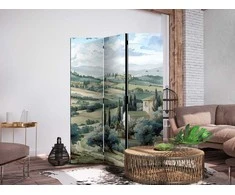 Artgeist Pertvara - Landscape with Žalias Fields and Trees - Tuscan Sunny View