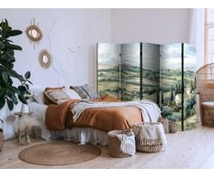 Artgeist Pertvara - Landscape with Žalias Fields and Trees - Tuscan Sunny View