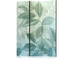 Artgeist Pertvara - Large Leaves in Žalias-Mint Shades - Botanical Motif