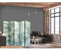 Artgeist Pertvara - Large Leaves in Žalias-Mint Shades - Botanical Motif