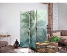 Artgeist Pertvara - Large Leaves in Žalias-Mint Shades - Botanical Motif