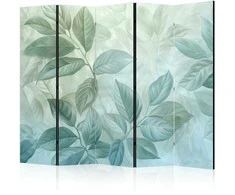 Artgeist Pertvara - Large Leaves in Žalias-Mint Shades - Botanical Motif