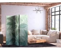 Artgeist Pertvara - Large Leaves in Žalias-Mint Shades - Botanical Motif