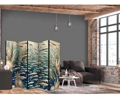 Artgeist Pertvara - Life in The Ocean - Underwater World of Fish And Vegetation in rusvai gelsvas And Navy Colors in Retro Style
