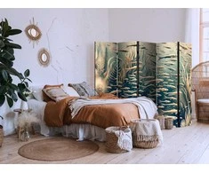 Artgeist Pertvara - Life in The Ocean - Underwater World of Fish And Vegetation in rusvai gelsvas And Navy Colors in Retro Style