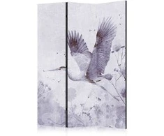 Artgeist Pertvara - Majestic flight - a crane in flight in monochrome, cool colours