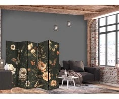 Artgeist Pertvara - Mysterious Garden - Butterflies Flying Over Flowers - Rustic Evening