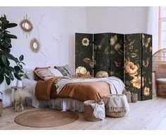 Artgeist Pertvara - Mysterious Garden - Butterflies Flying Over Flowers - Rustic Evening