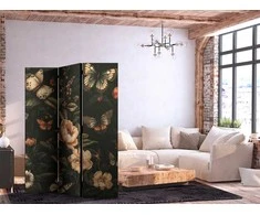 Artgeist Pertvara - Mysterious Garden - Butterflies Flying Over Flowers - Rustic Evening