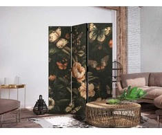 Artgeist Pertvara - Mysterious Garden - Butterflies Flying Over Flowers - Rustic Evening