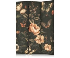 Artgeist Pertvara - Mysterious Garden - Butterflies Flying Over Flowers - Rustic Evening