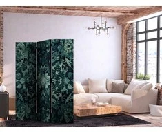 Artgeist Pertvara - Oriental Carpet Pattern - Emerald Ornaments and Rubbed Patterns