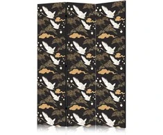 Artgeist Pertvara - Oriental impressions - decorative pattern with a motif of flying cranes on a dark background