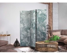 Artgeist Pertvara - Ornaments in Rubbed Faded Turquoise - Delicate Floral Pattern