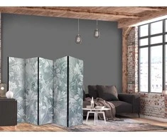 Artgeist Pertvara - Ornaments in Rubbed Faded Turquoise - Delicate Floral Pattern