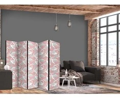 Artgeist Pertvara - Pastel birds - a delicate pattern of baltas and pilkas herons on a light pink background