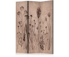 Artgeist Pertvara - Plant Vintage - Delicate Field Flowers on a Background in Lime Wash Technique