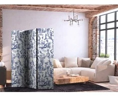 Artgeist Pertvara - Rome and Botany - Mėlyna Pattern with a Greek and Plant Motif