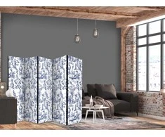 Artgeist Pertvara - Rome and Botany - Mėlyna Pattern with a Greek and Plant Motif