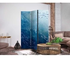 Artgeist Pertvara - Schools of Fish - Luminous Clusters of Fish in Mėlyna Hues Amidst the Sea Depths