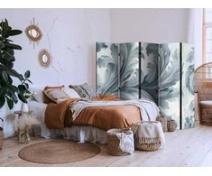 Artgeist Pertvara - Stone Baroque Ornaments in Light Shades of Gray and Mėlyna