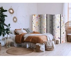 Artgeist Pertvara - Terrazzo in Confetti Style - Violet-Rožinė - Colorful Pattern
