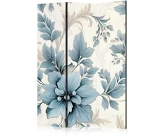 Artgeist Pertvara - Turquoise Flowers in Retro Vibe; Floral Ornaments
