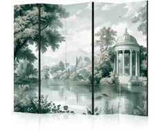 Artgeist Pertvara - View of the Park and Lake - Retro Vintage Landscape in Greens