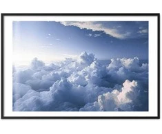 Artgeist Plakatas - Aerial Landscapes: Sunbeams Illuminating Puffy Cloud Formations
