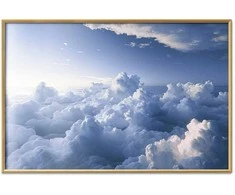 Artgeist Plakatas - Aerial Landscapes: Sunbeams Illuminating Puffy Cloud Formations