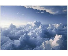 Artgeist Plakatas - Aerial Landscapes: Sunbeams Illuminating Puffy Cloud Formations