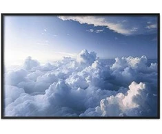 Artgeist Plakatas - Aerial Landscapes: Sunbeams Illuminating Puffy Cloud Formations