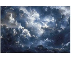 Artgeist Plakatas - Astronomical Wonders: Clouds and Stars in Harmonious Union