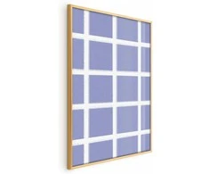 Artgeist Plakatas - Baltas Lines - a grid with large gaps on a mėlynas background