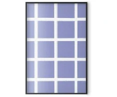 Artgeist Plakatas - Baltas Lines - a grid with large gaps on a mėlynas background