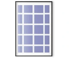 Artgeist Plakatas - Baltas Lines - a grid with large gaps on a mėlynas background