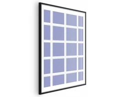 Artgeist Plakatas - Baltas Lines - a grid with large gaps on a mėlynas background