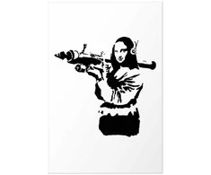 Artgeist Plakatas - Banksy Mona Lisa with Rocket Launcher