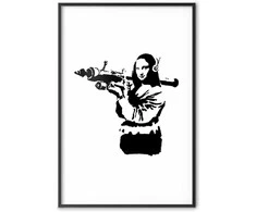 Artgeist Plakatas - Banksy Mona Lisa with Rocket Launcher